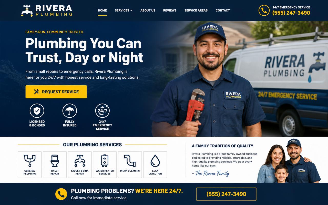 Rivera Plumbing website preview