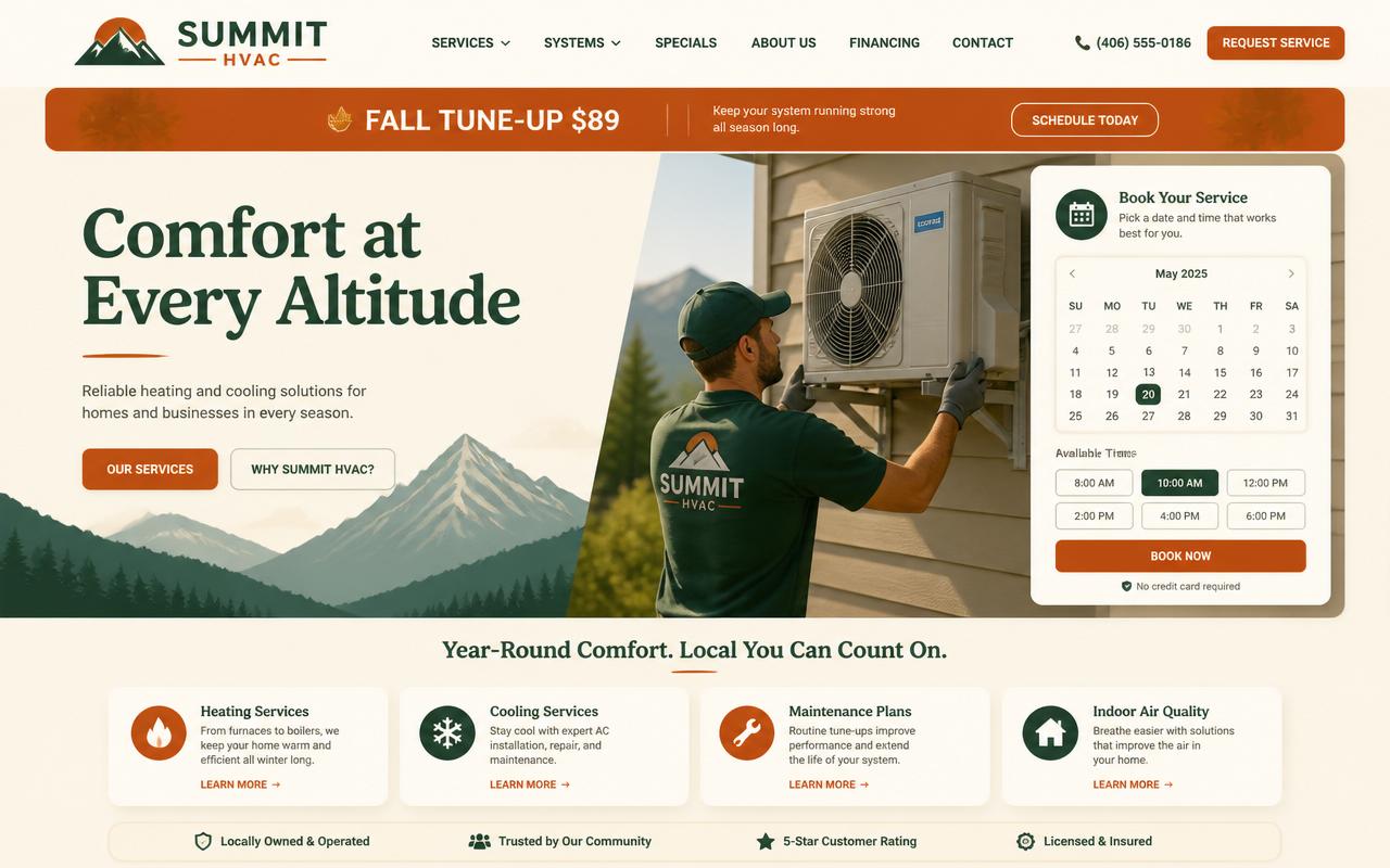 Summit HVAC website preview